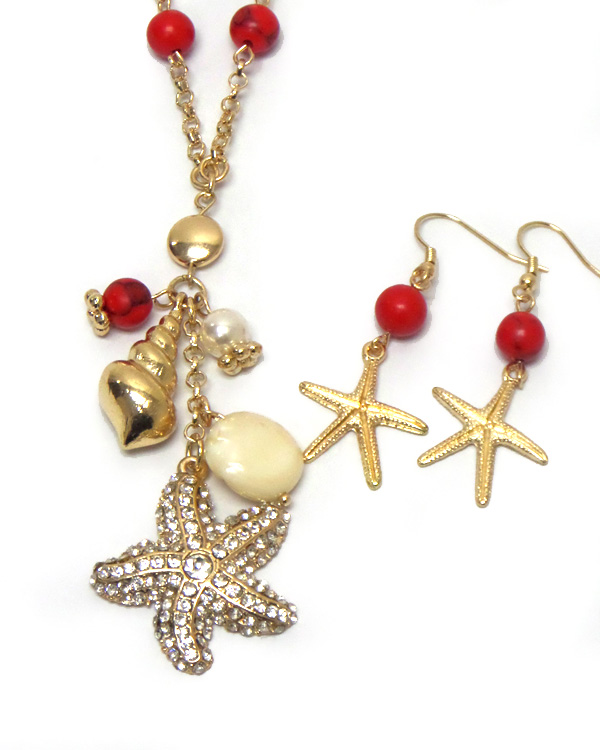 Sealife beads necklace set