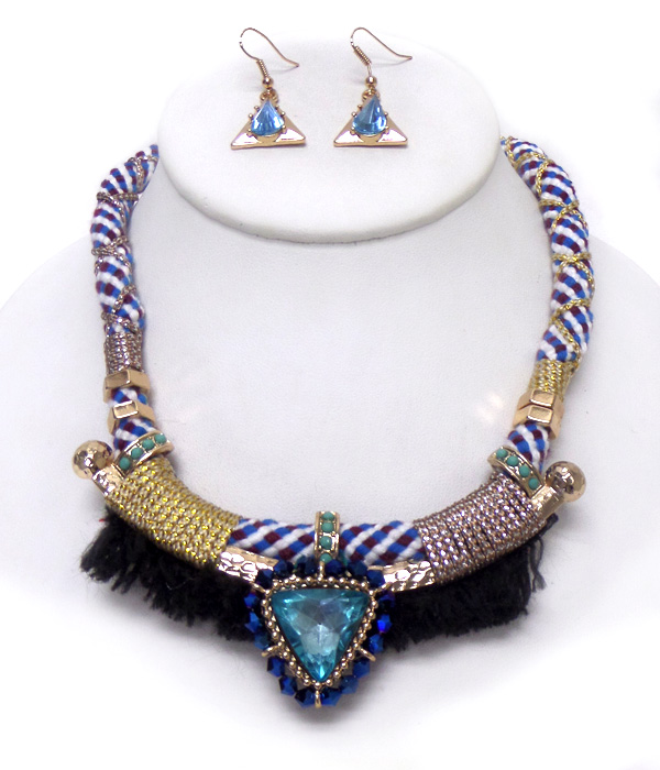 Twisted rope with tassel necklaces et