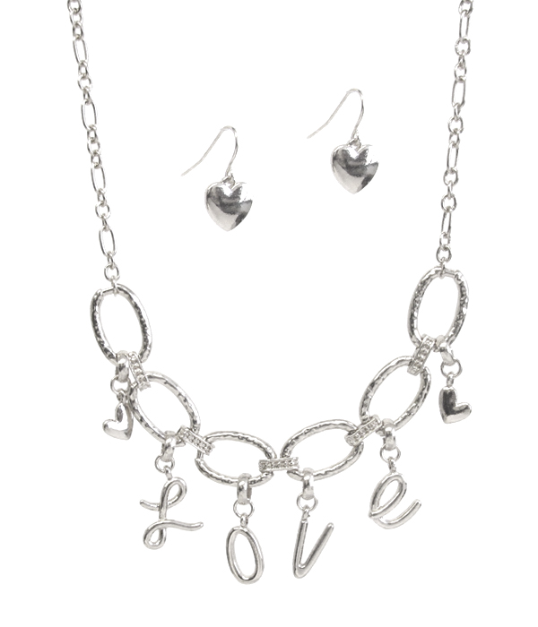 Valentine theme necklace set - love