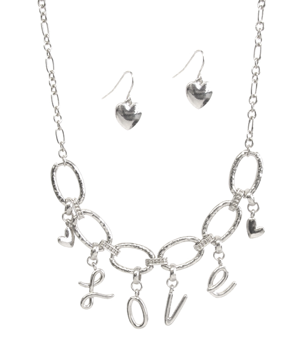 VALENTINE THEME NECKLACE SET - LOVE