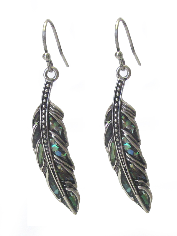 ABALONE FEATHER EARRING