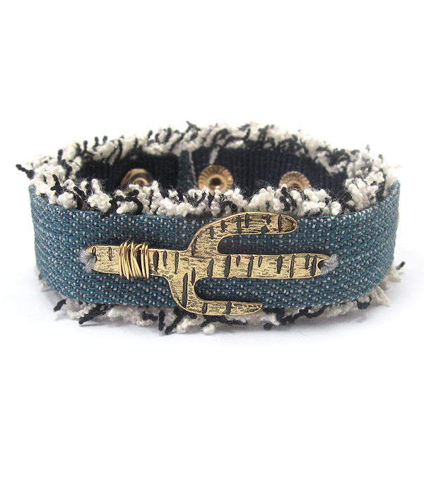 CACTUS ON DENIM BRACELET