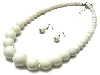 Gradual size acryl ball necklace and earring set - special price