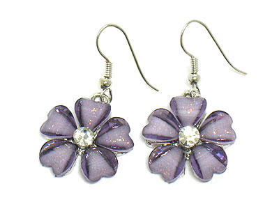 Crystal centered flower earring