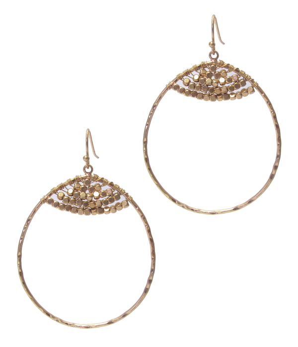 BRASS WIRE HOOP EARRING