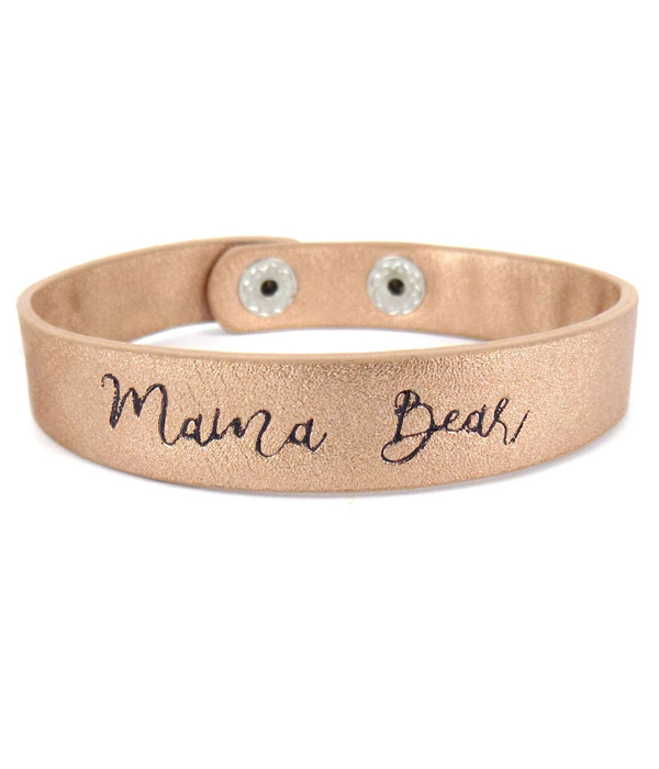 Inspiration theme leatherette bracelet - mama bear