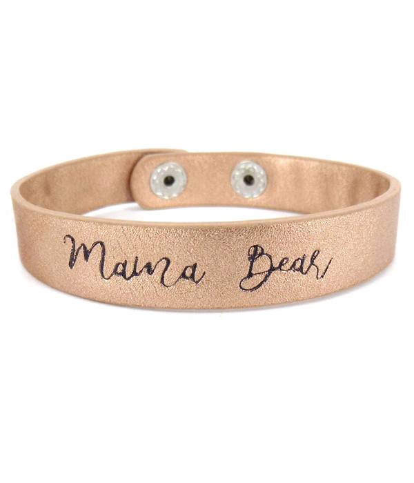 INSPIRATION THEME LEATHERETTE BRACELET - MAMA BEAR