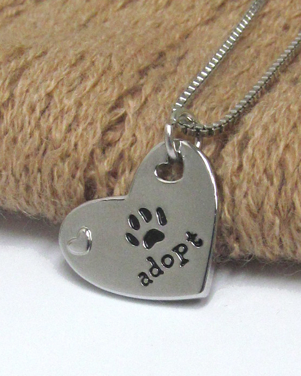 Pet lovers message pendant necklace - adopt