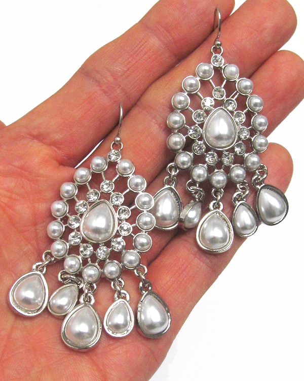 Pearl and crystal party earring