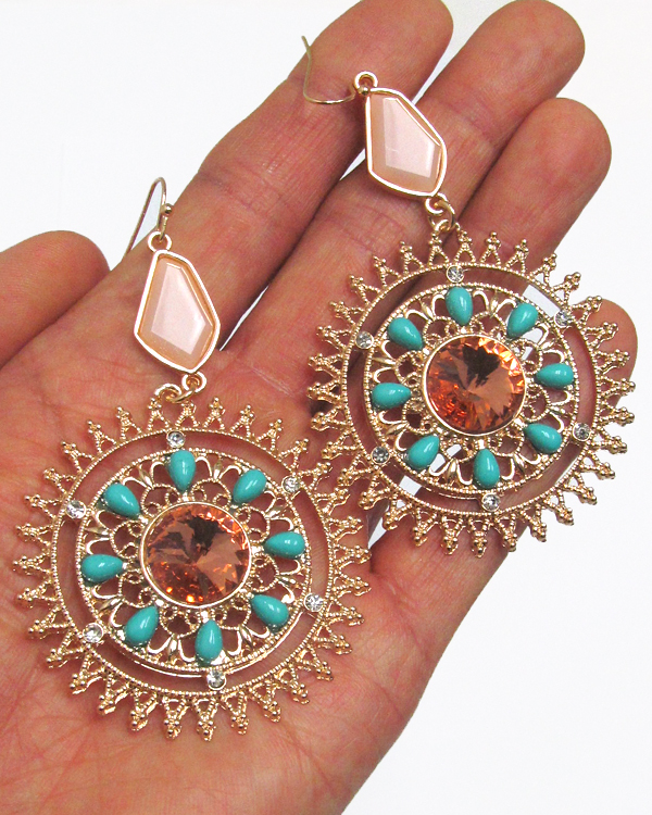 Spring color crystal party earring
