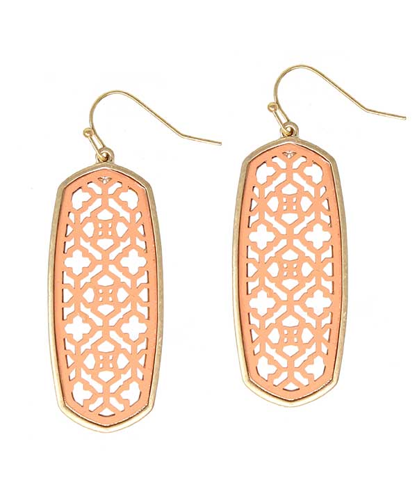 METAL FILIGREE COLOR COAT EARRING