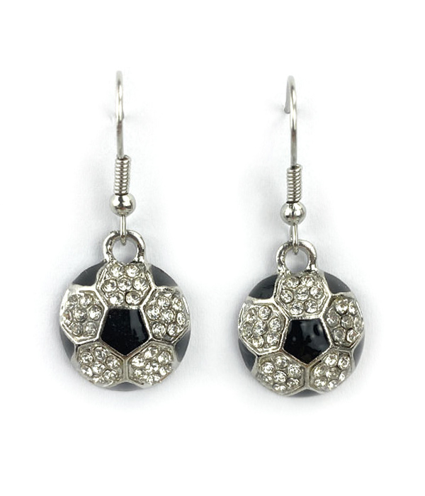 SPORT THEME CRYSTAL EARRING - SOCCER