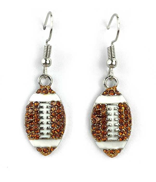 SPORT THEME CRYSTAL EARRING - FOOTBALL