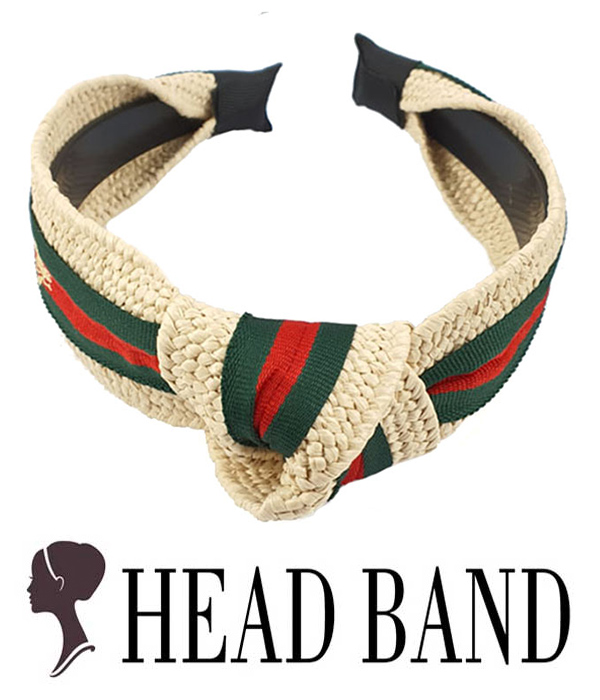 Designer style woven rattan bee headband
