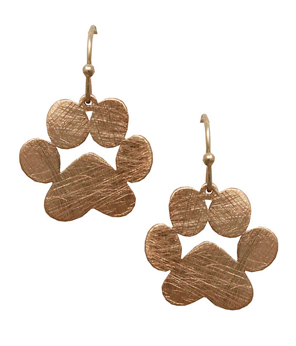 SCRATCH METAL PAW EARRING - BRASS