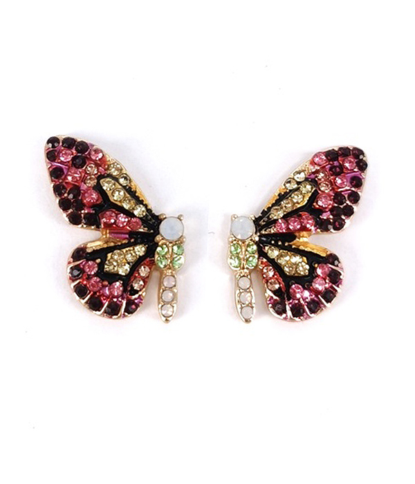 CRYSTAL BUTTERFLY EARRING