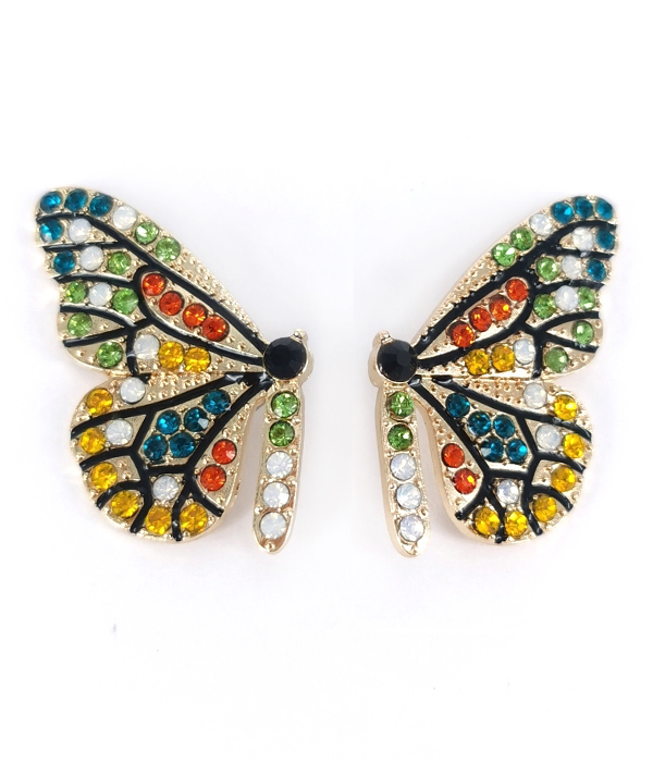 CRYSTAL BUTTERFLY EARRING