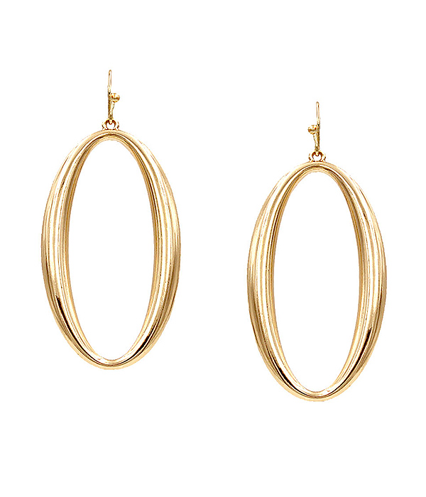 METAL OVAL EARRING