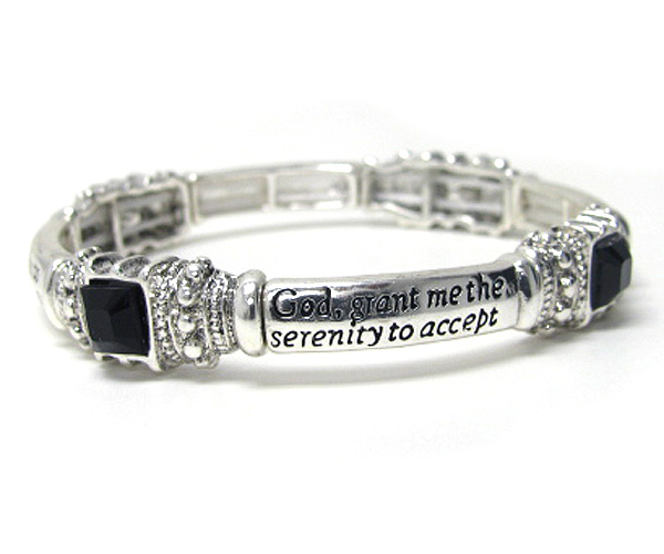 Crystal and message stretch bracelet