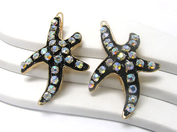 Crystal deco starfish hair pin - 2 pc set