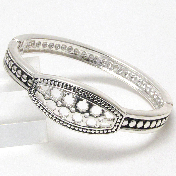 Designer pattern metal casting stretch bangle bracelet