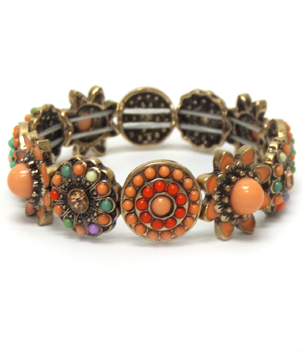 Round linked disks with multi beads and stones