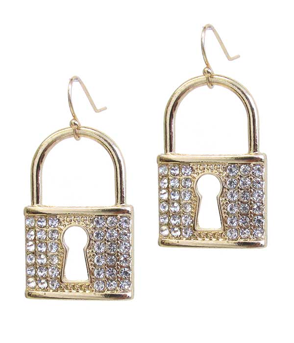 CRYSTAL LOCK EARRING