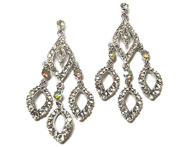 Boutique style genuine austrian boat crystal chandelier earring