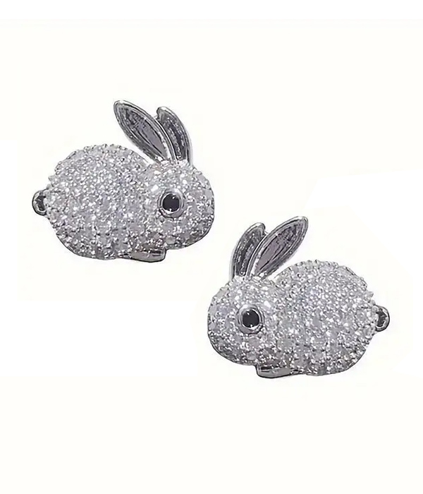 Crystal rabbit earring
