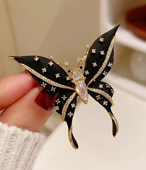 Resin butterfly brooch