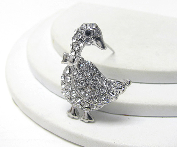 Crystal stud goose pin or brooch