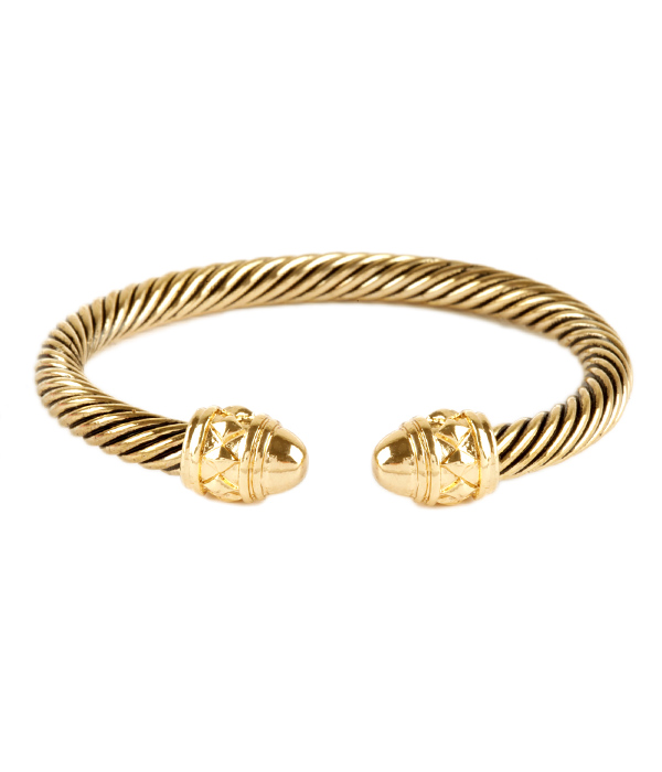 DESIGNER TEXTURED CABLE BANGLE BRACELET