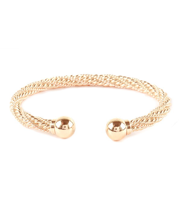Designer textured cable bangle bracelet