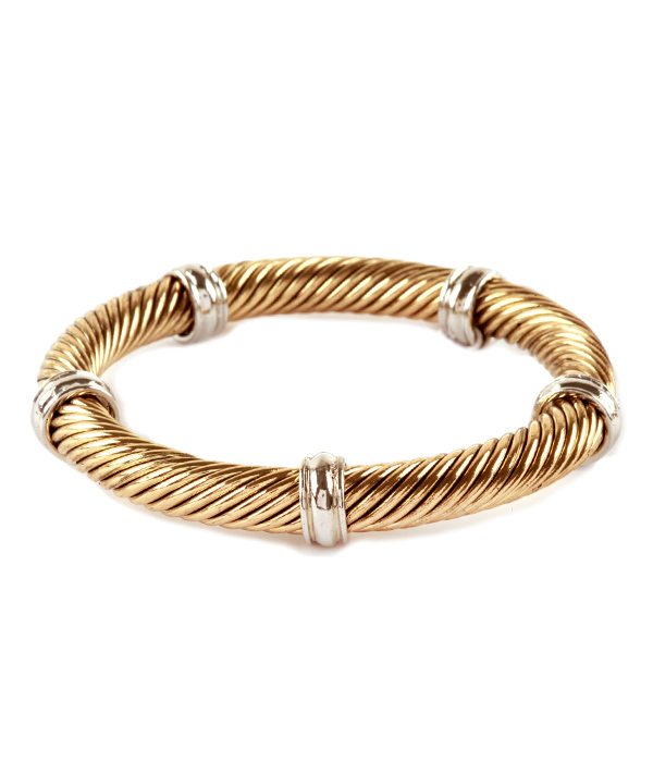 Designer textured cable stretch bracelet