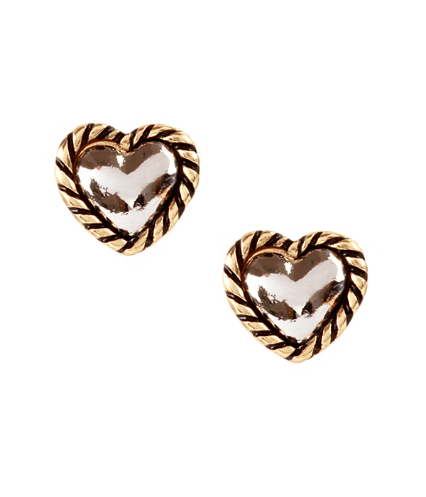 DESIGNER TEXTURED HEART EARRING