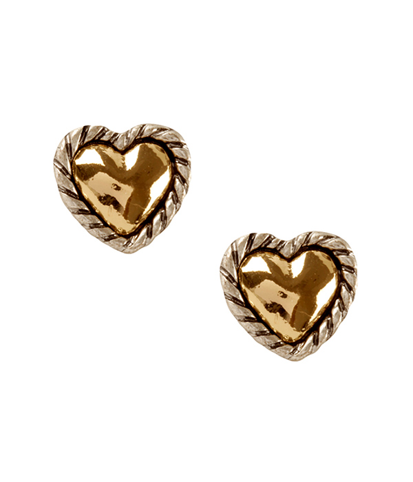 DESIGNER TEXTURED HEART EARRING