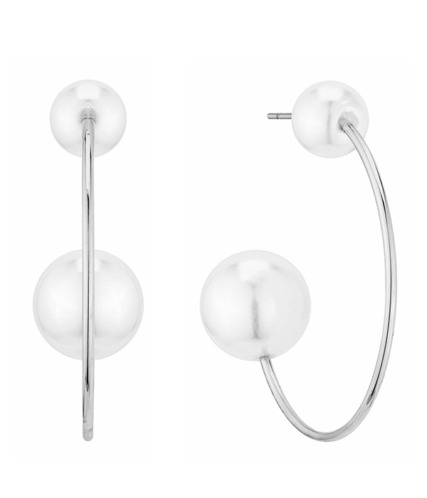 Pearl hoop earring
