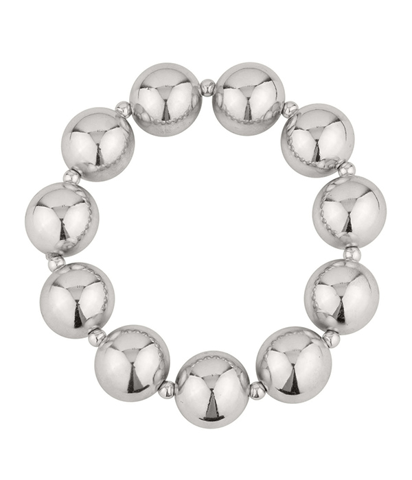 MULTI METAL BALL STRETCH BRACELET