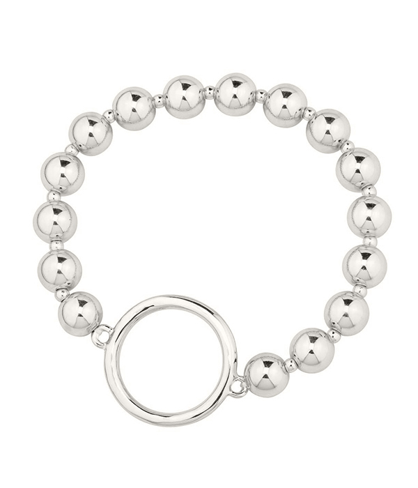 METAL BALL AND RING STRETCH BRACELET