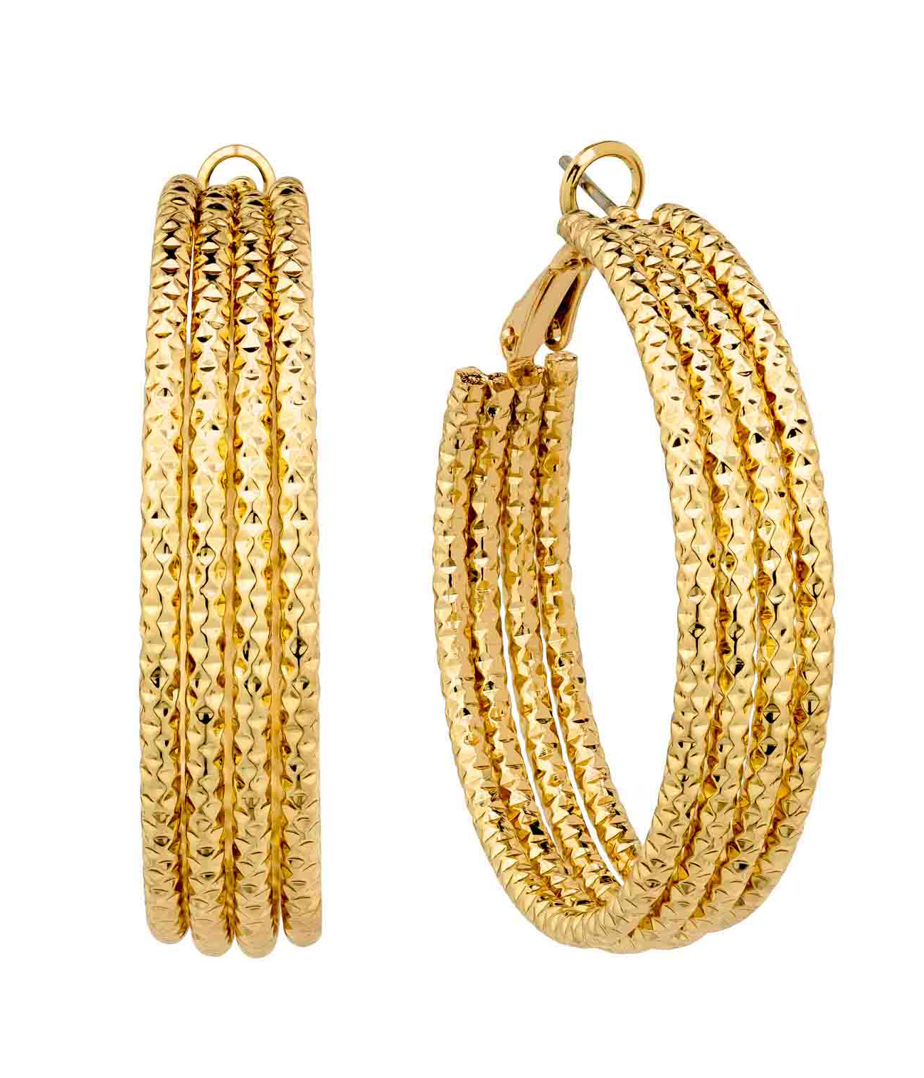 Multi metal hoop earring