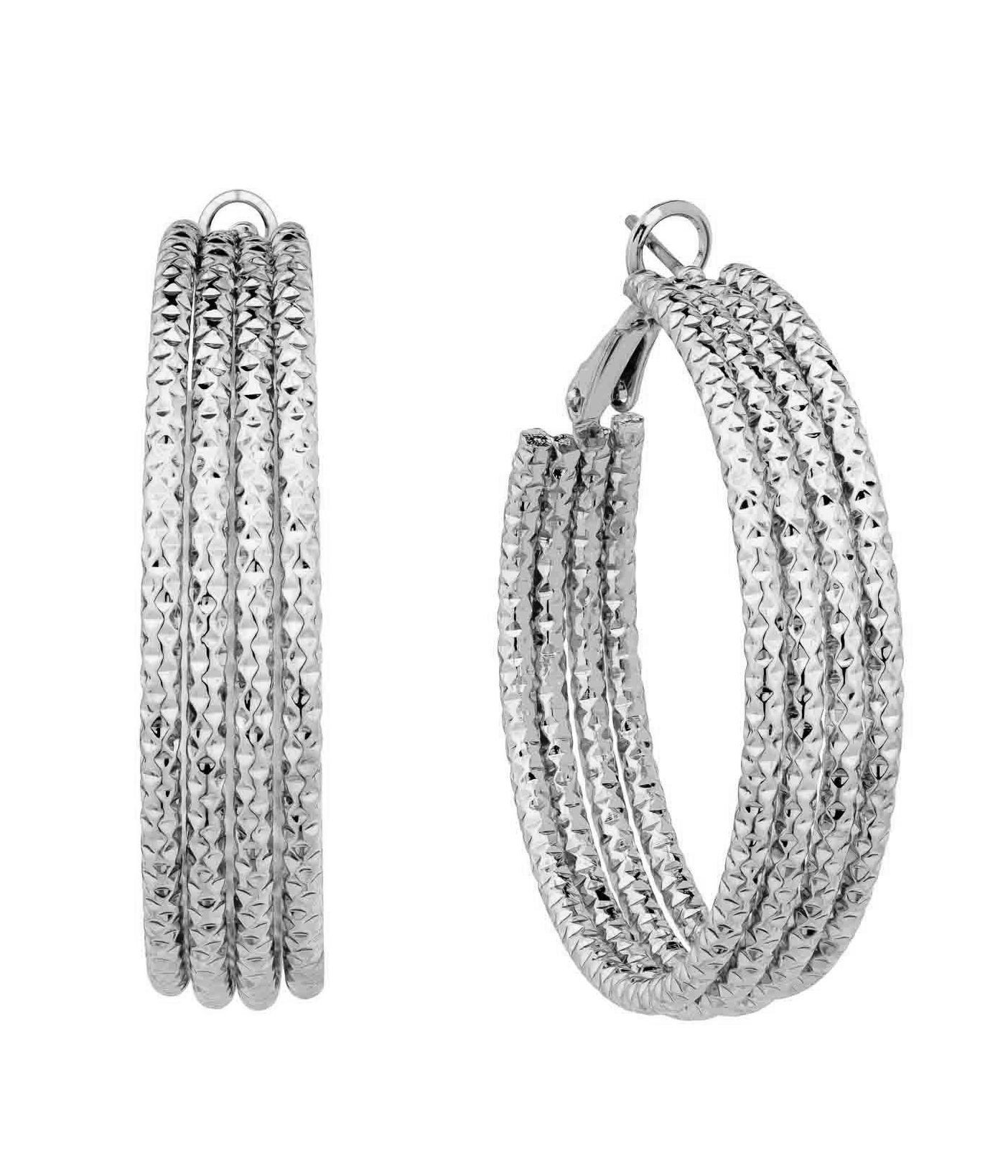 Multi metal hoop earring