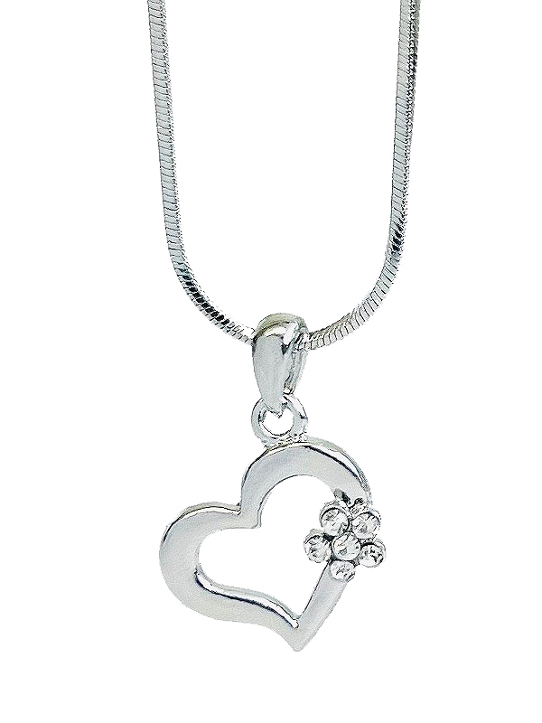 Made in korea whitegold plating heart necklace