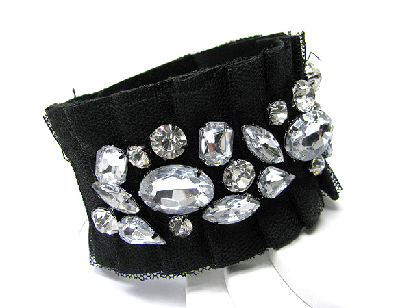 Glass and crystal deco chiffon bangle