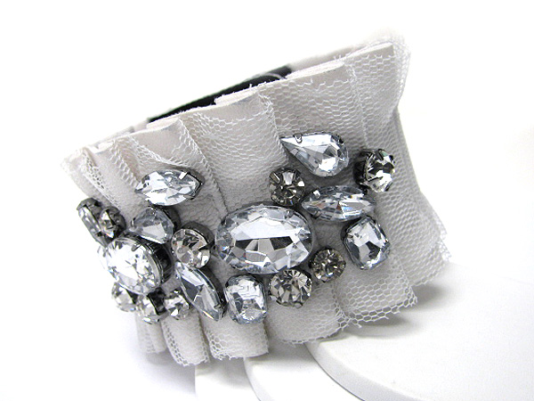 Glass and crystal deco chiffon bangle