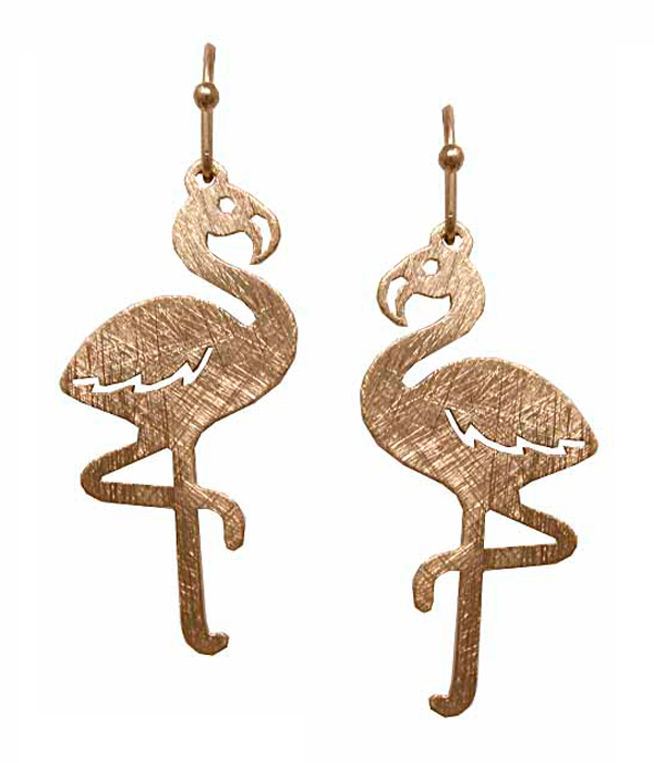 SCRATCH METAL FLAMINGO EARRING