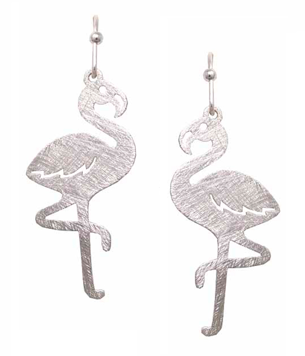 SCRATCH METAL FLAMINGO EARRING