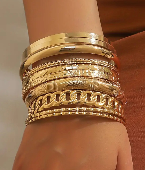 10 piece mix bangle bracelet set