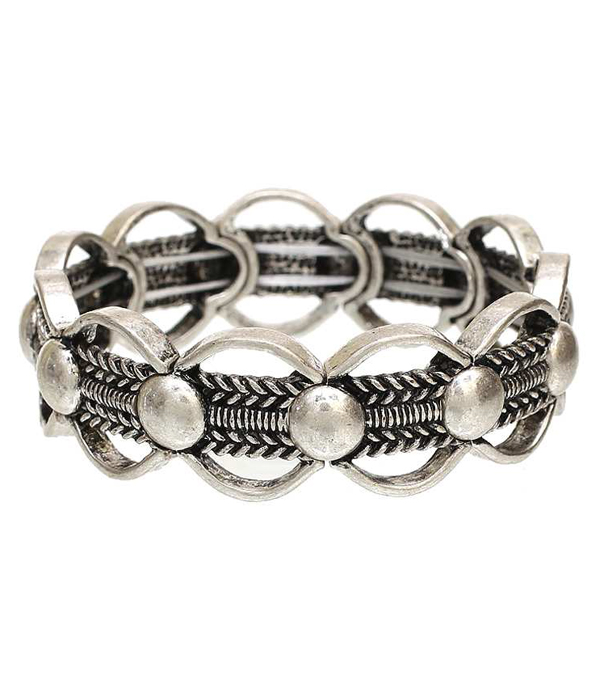 Textured metal stretch bracelet
