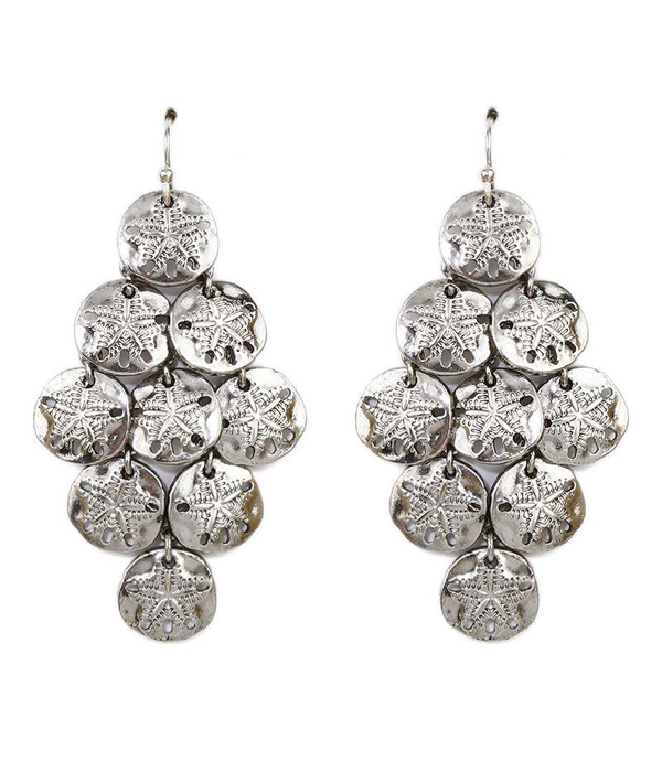 Multi sand dollar link drop earring