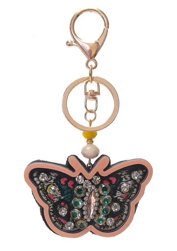 MULTI STONE MIX KEY CHAIN - BUTTERFLY